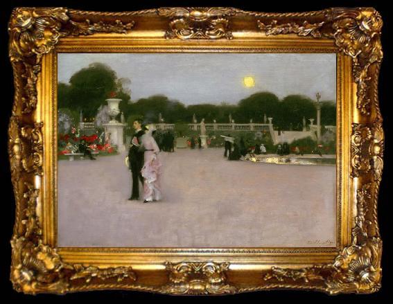 framed  John Singer Sargent The Luxembourg Gardens at Twilight (mk18), ta009-2